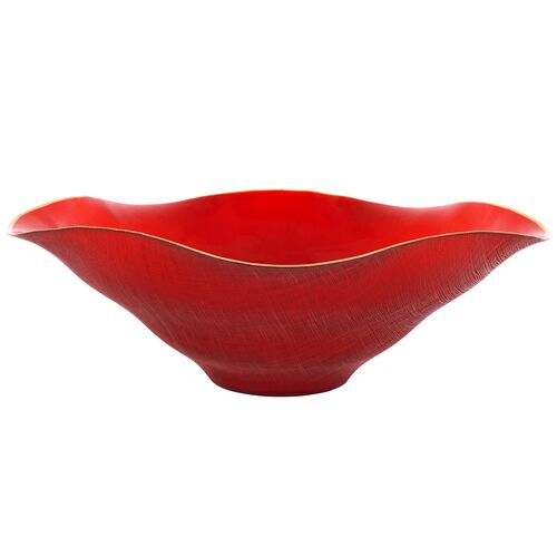 Holiday Glass Centerpiece, Red 1 Holiday Glass Centerpiece, Red
