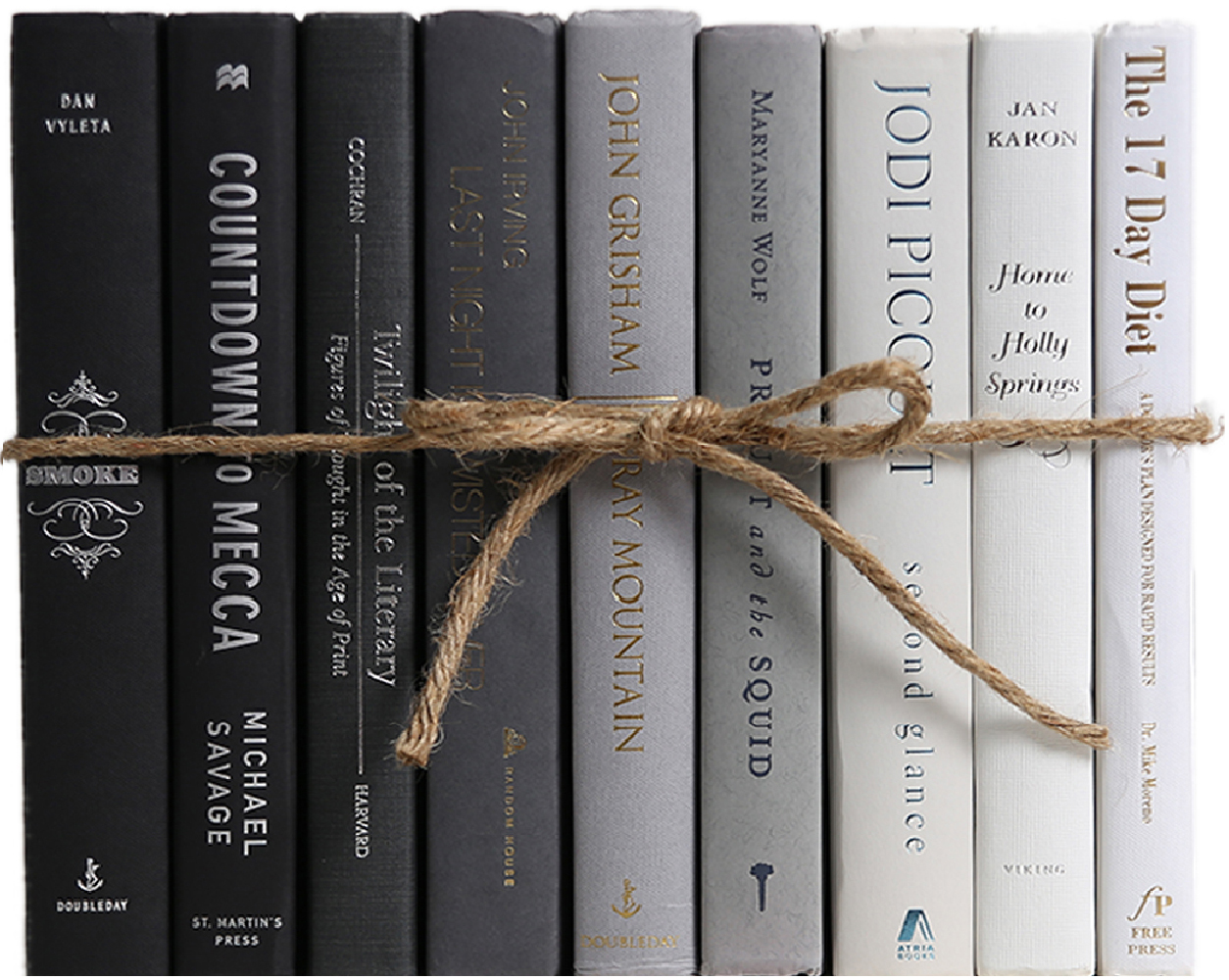 1-Foot Modern Book Bundle, Grey Ombre