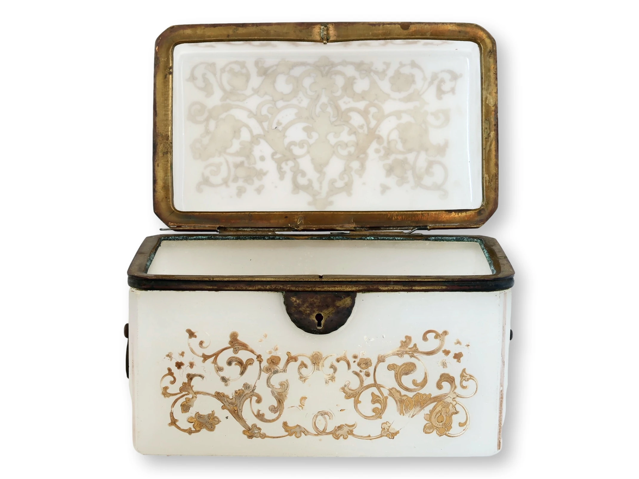19th Century French Opaline Gilded Box 2 19th Century French Opaline Gilded Box