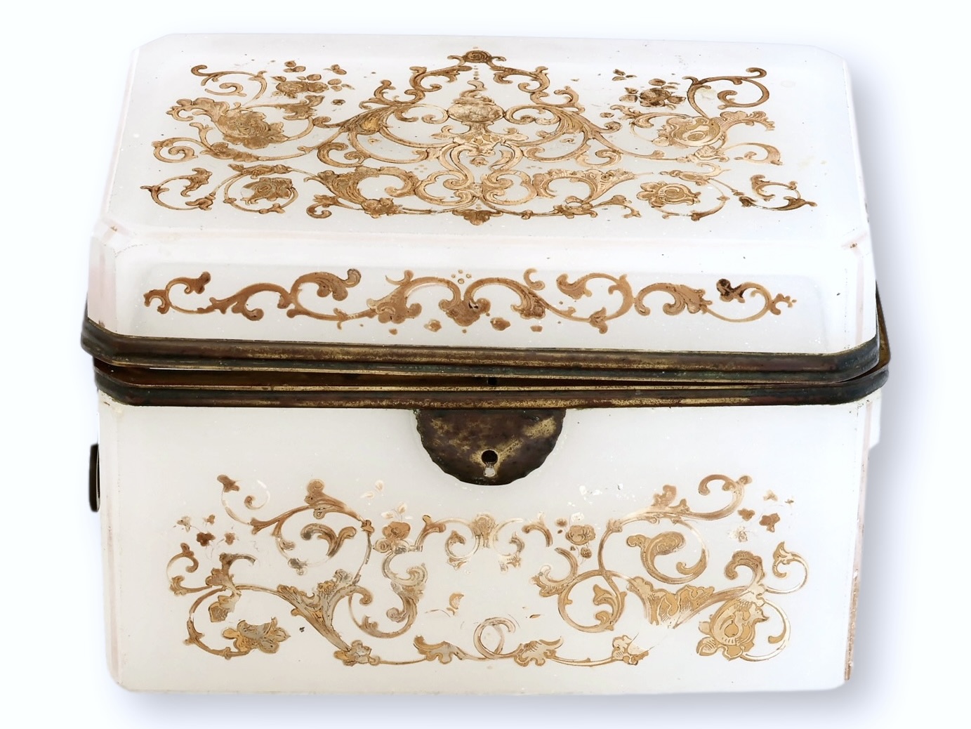 19th Century French Opaline Gilded Box 3 19th Century French Opaline Gilded Box
