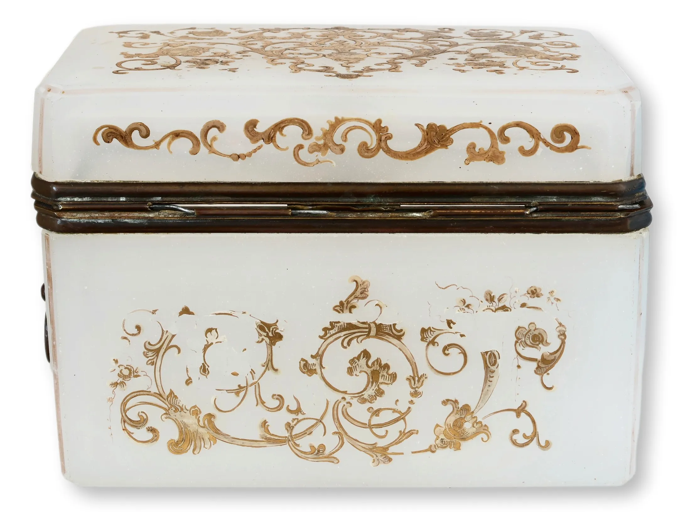 19th Century French Opaline Gilded Box 4 19th Century French Opaline Gilded Box