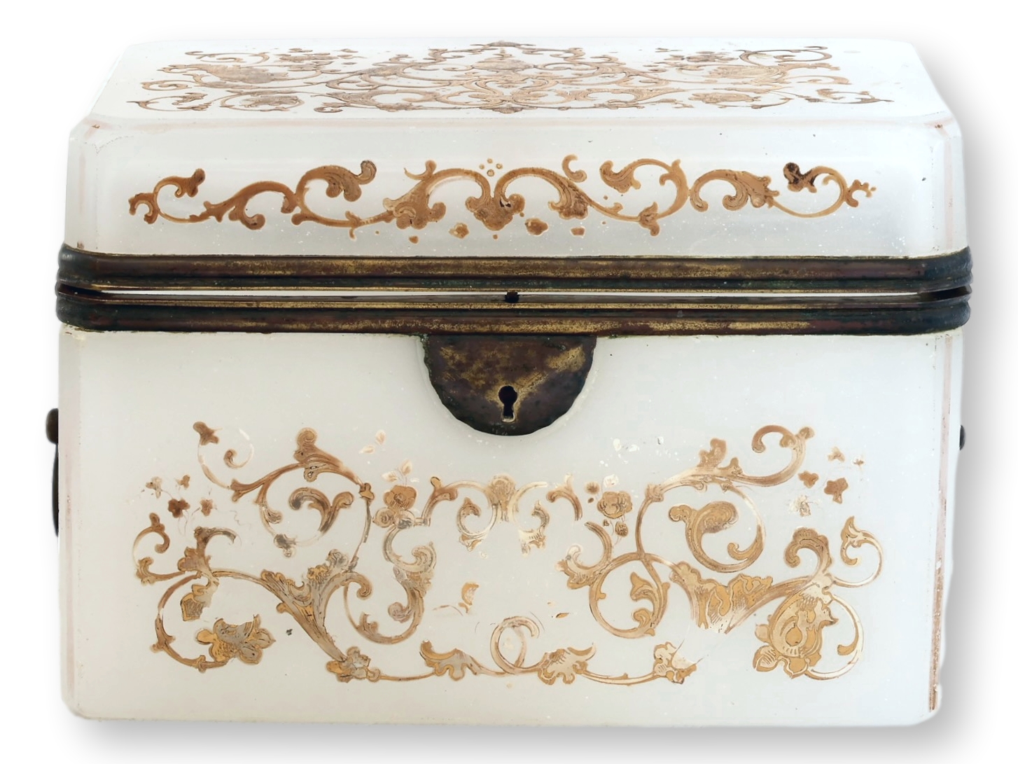 19th Century French Opaline Gilded Box 5 19th Century French Opaline Gilded Box