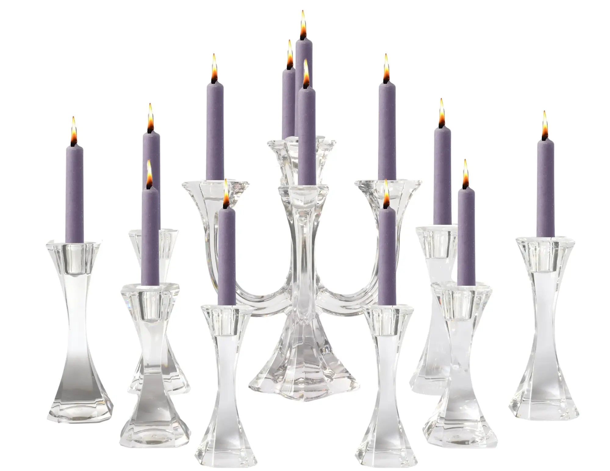 Villeroy & Boch Crystal Candleholder Set 5 Villeroy & Boch Crystal Candleholder Set