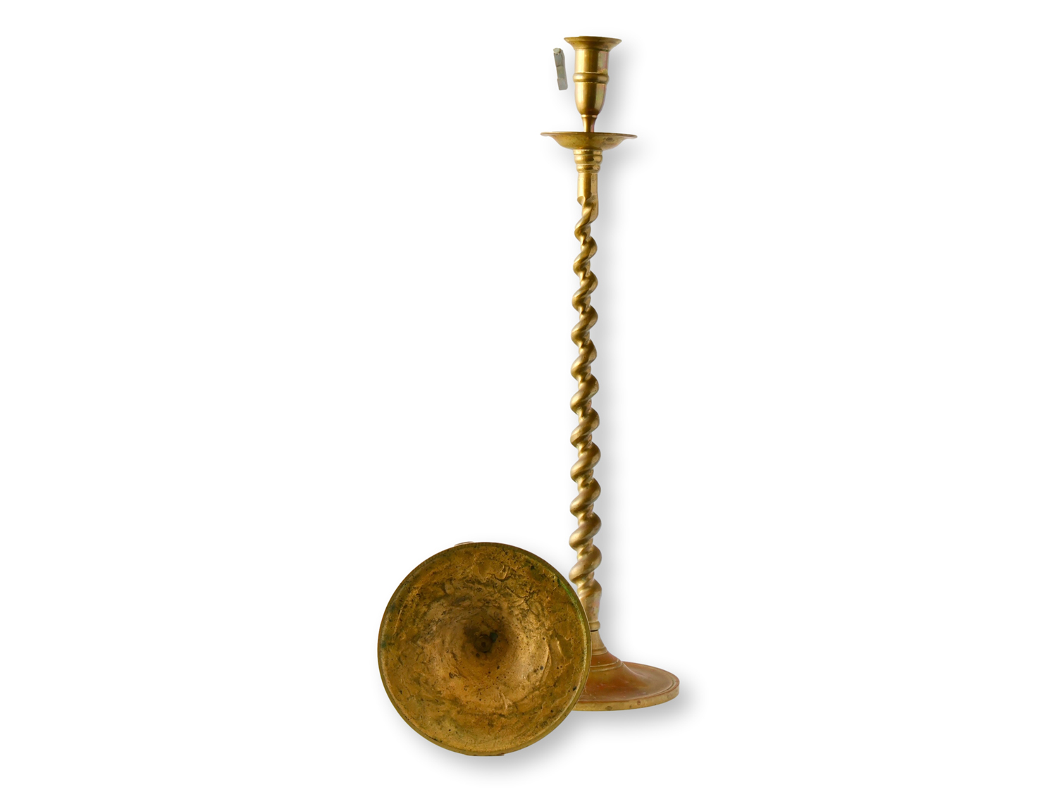 Oversized Brass Twist Candlesticks 3 Oversized Brass Twist Candlesticks