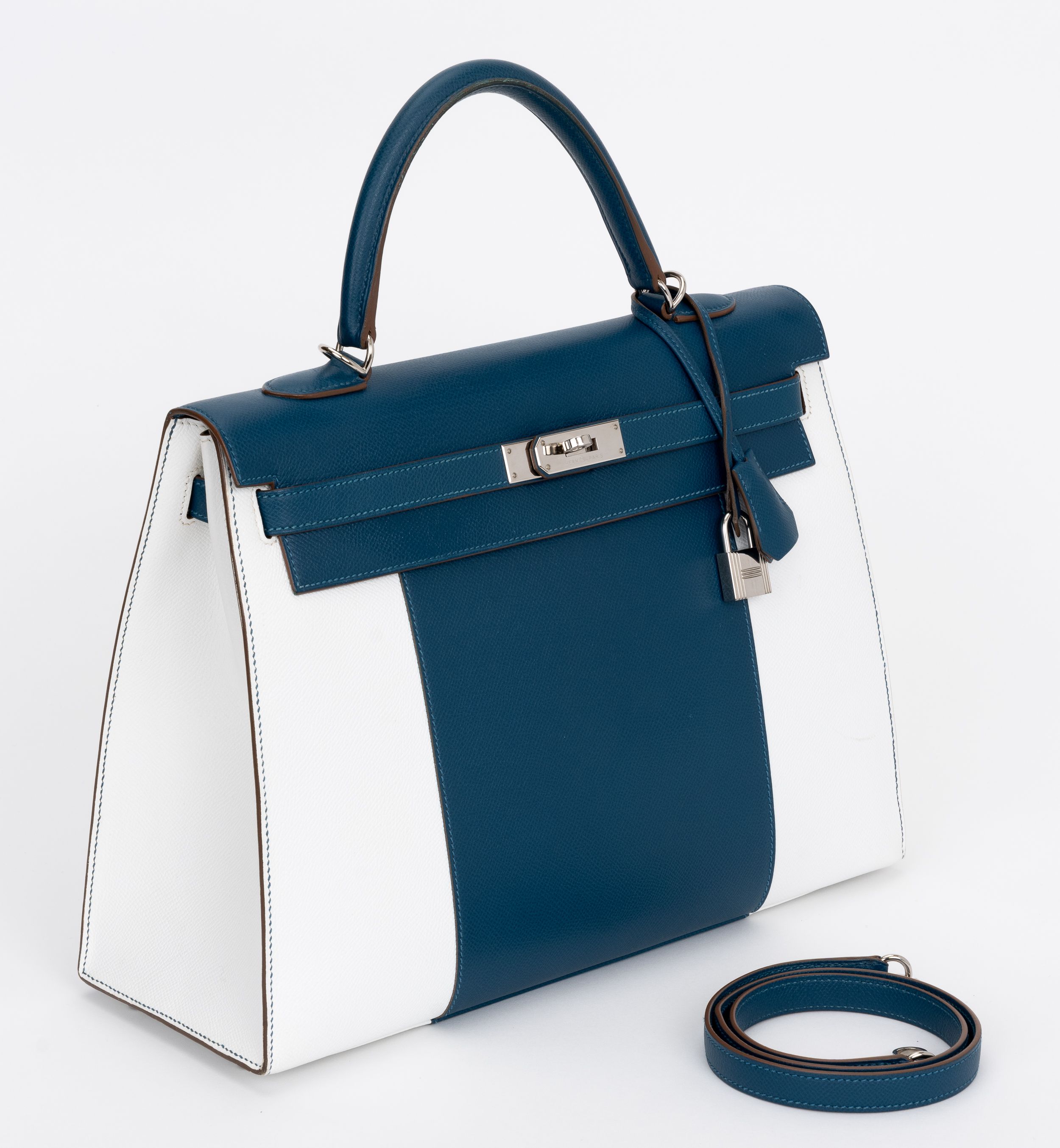 Herm¨¨s Kelly Sellier 35 Flag Blue White 14 Herm¨¨s Kelly Sellier 35 Flag Blue White