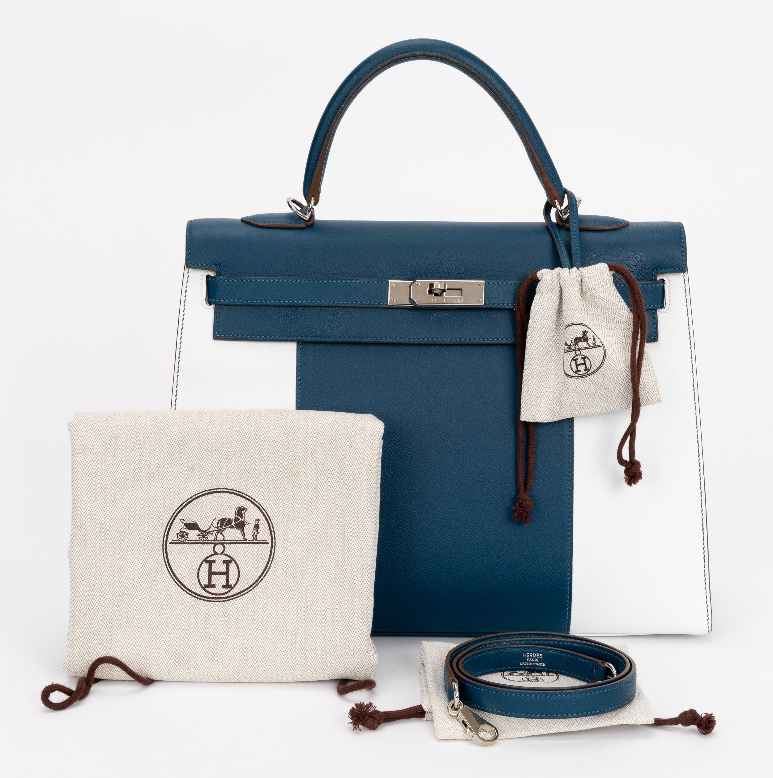 Herm¨¨s Kelly Sellier 35 Flag Blue White 3 Herm¨¨s Kelly Sellier 35 Flag Blue White