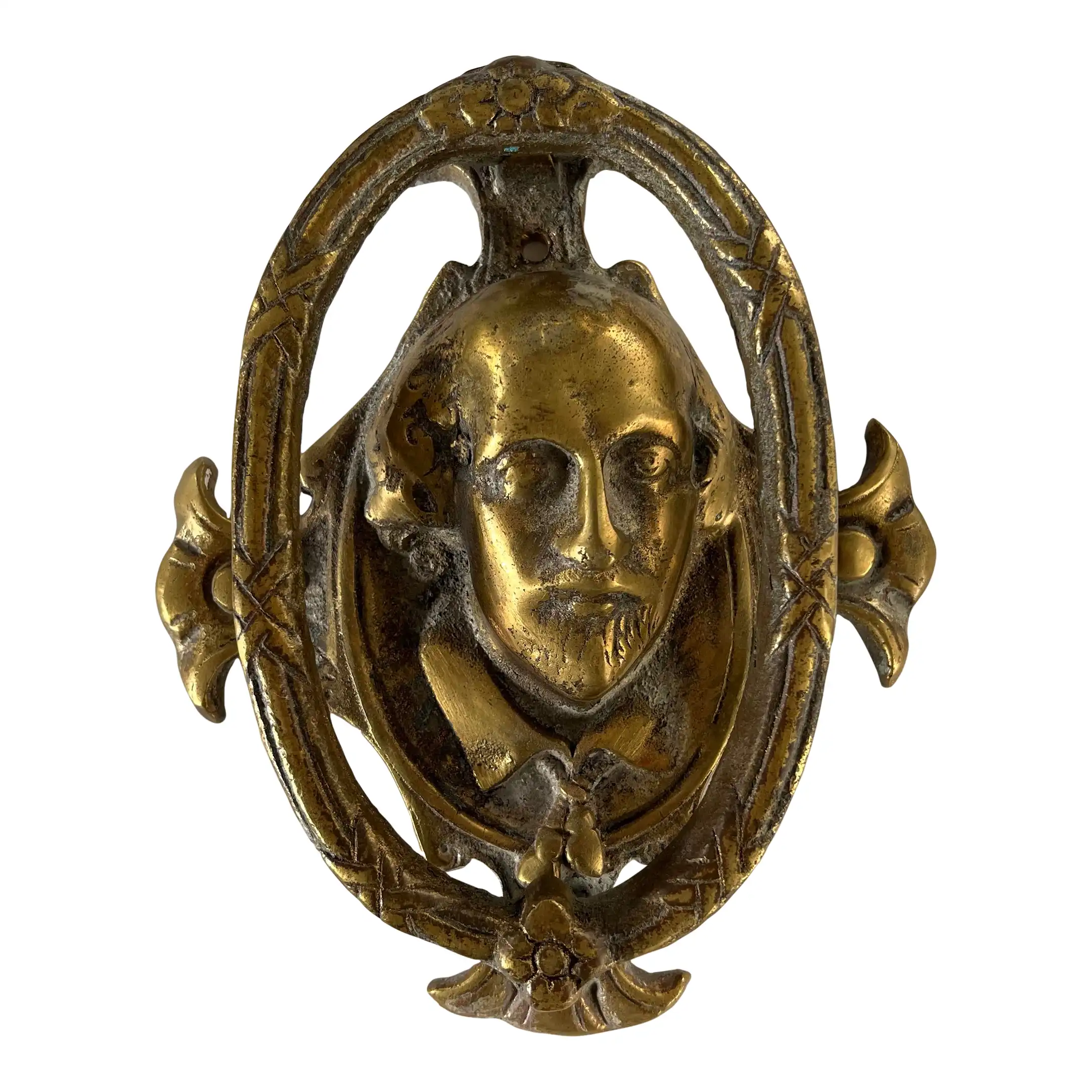 English Brass Shakespeare Door Knocker 1 English Brass Shakespeare Door Knocker