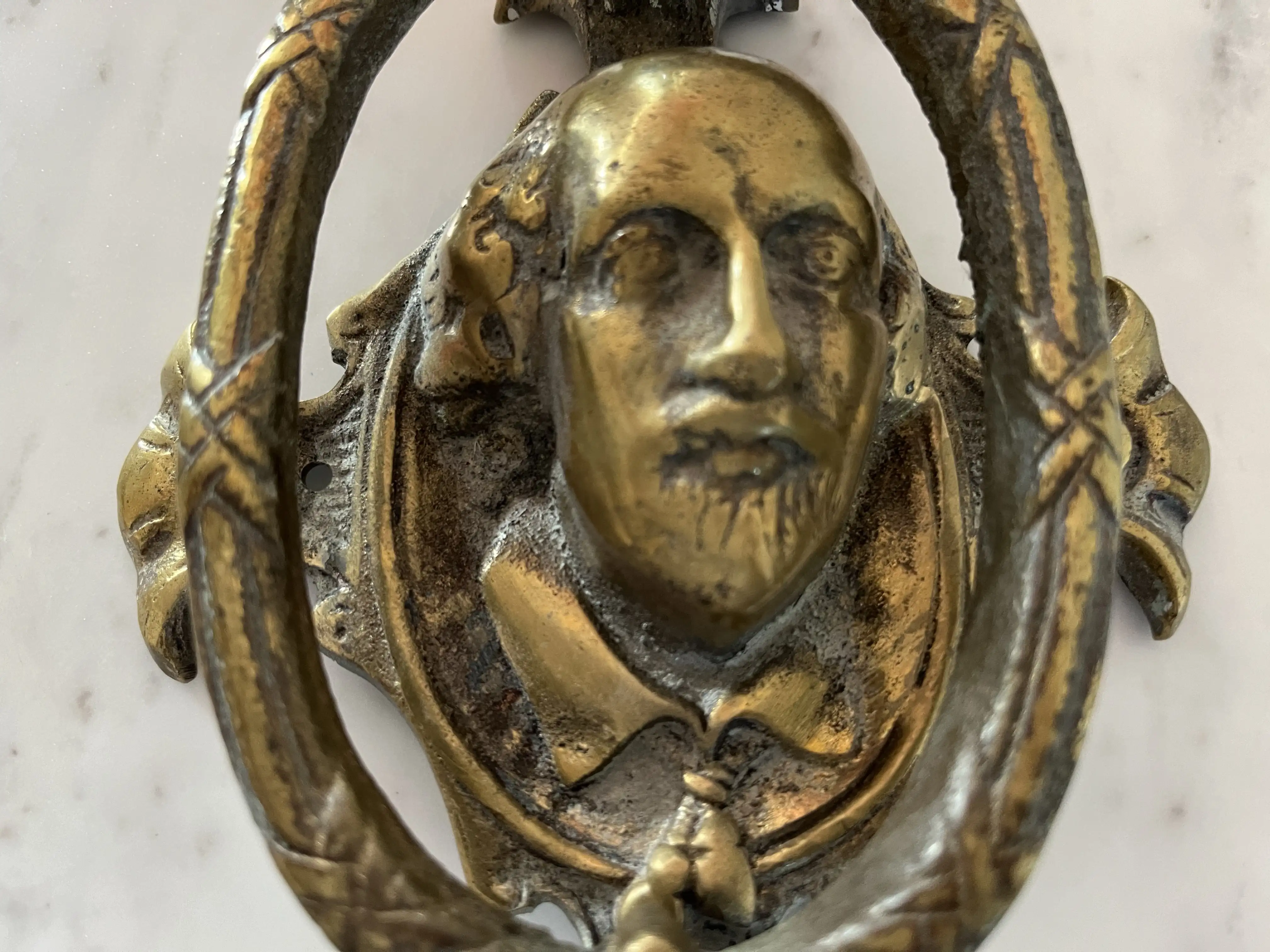 English Brass Shakespeare Door Knocker 5 English Brass Shakespeare Door Knocker