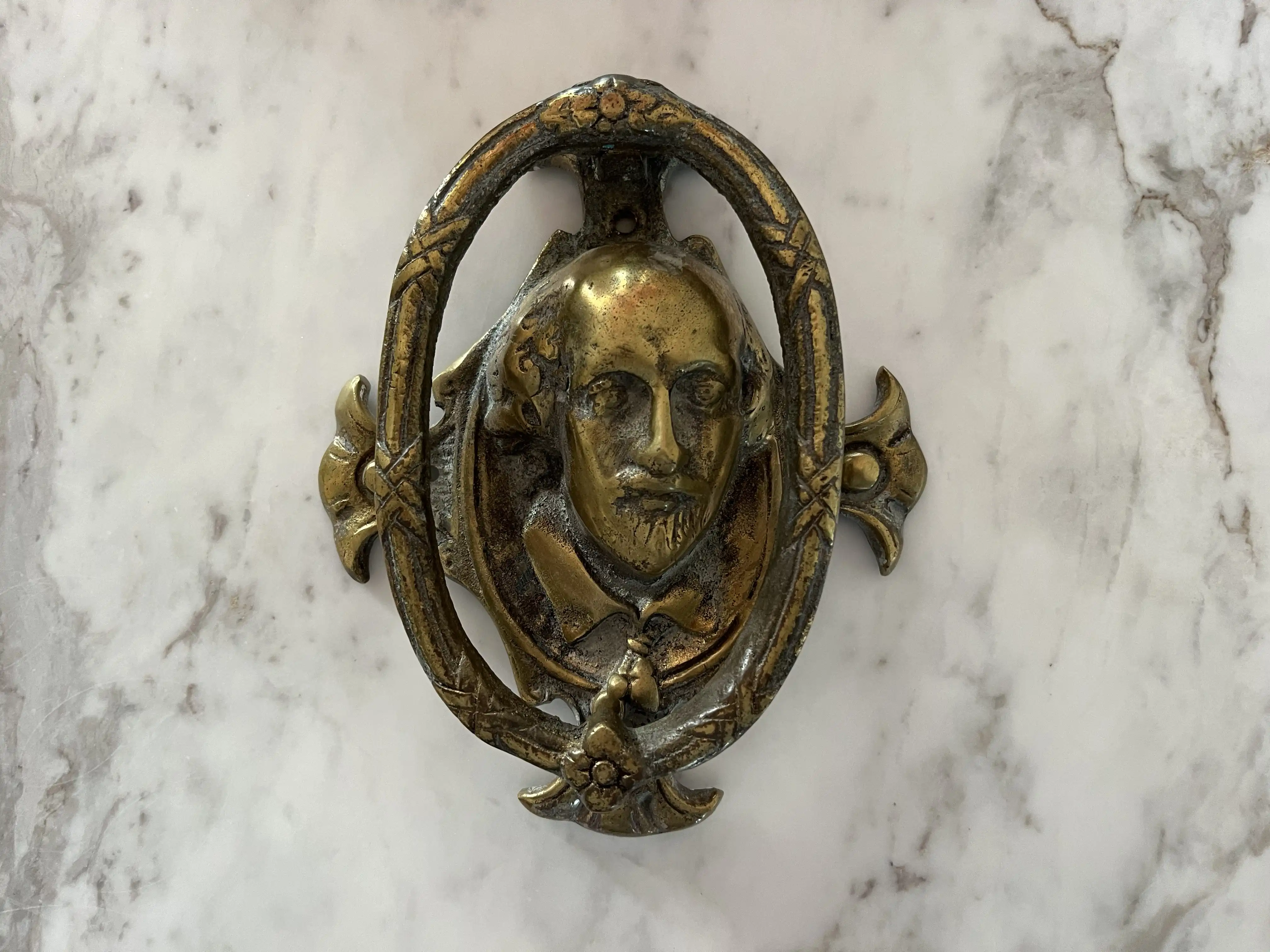 English Brass Shakespeare Door Knocker 6 English Brass Shakespeare Door Knocker