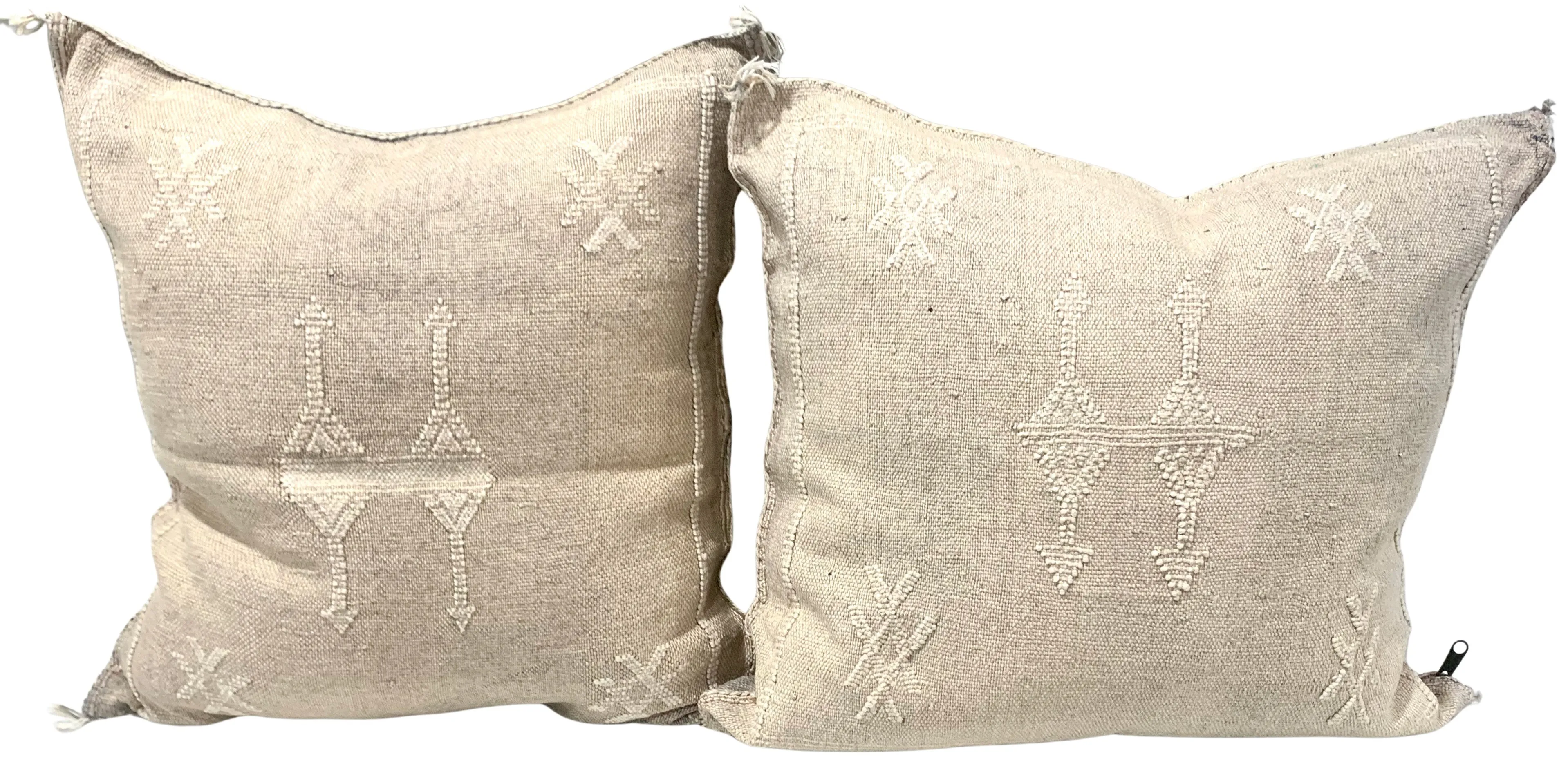 Moroccan Sabra Silk Pillows, Pair 2 Moroccan Sabra Silk Pillows, Pair