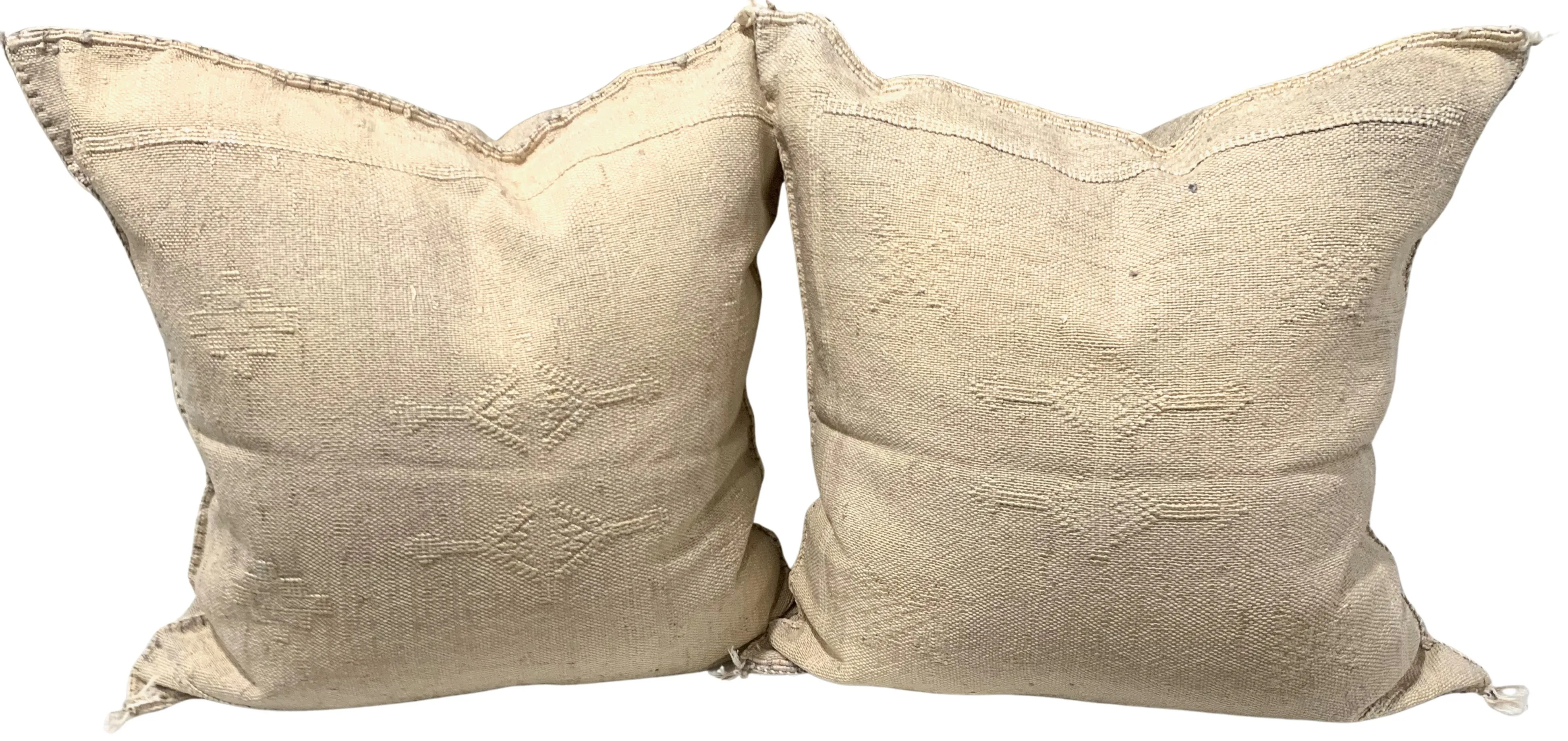 Moroccan Sabra Silk Pillows, Pair 2 Moroccan Sabra Silk Pillows, Pair