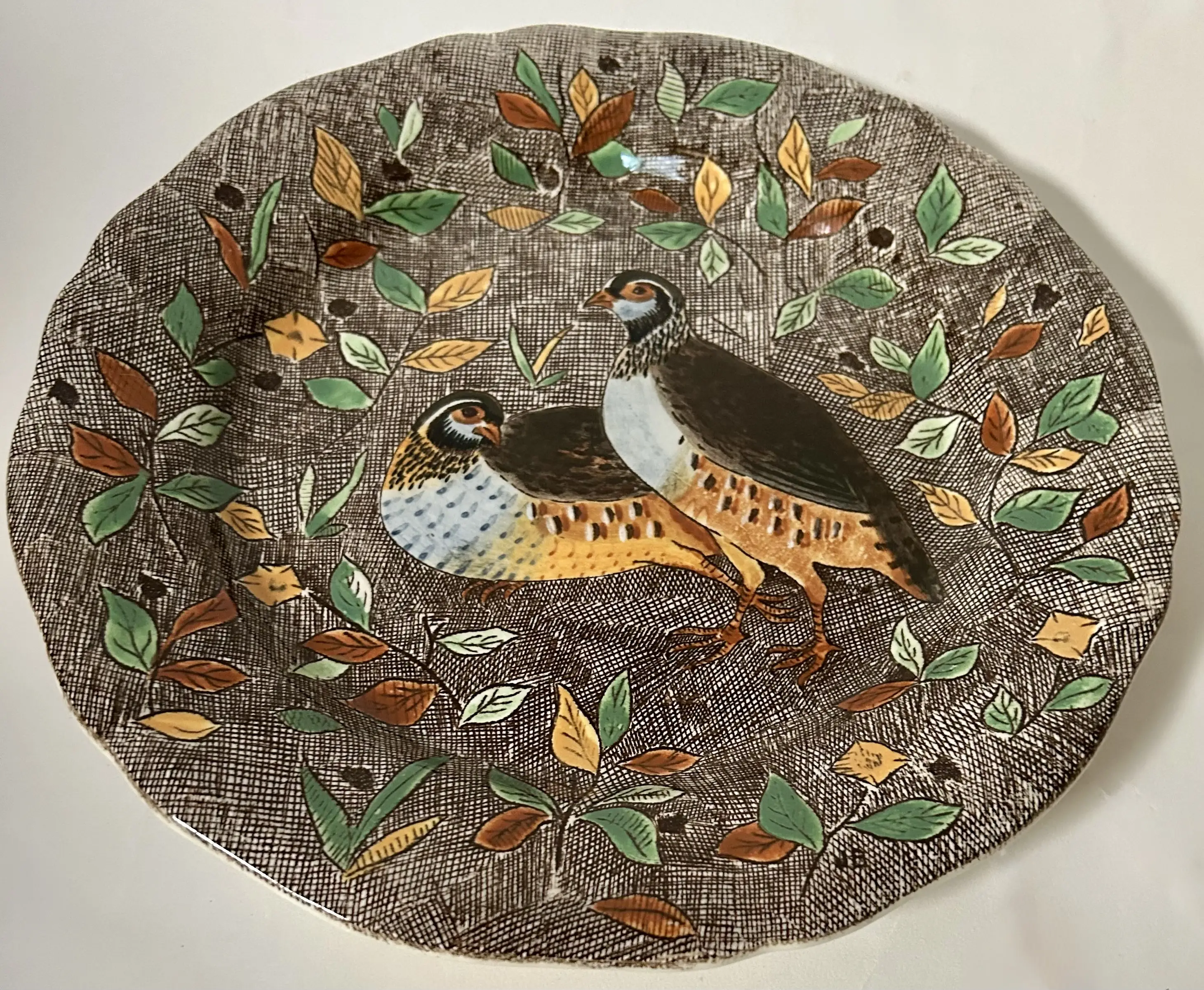 Gien French Faience Quails Plate 1 Gien French Faience Quails Plate