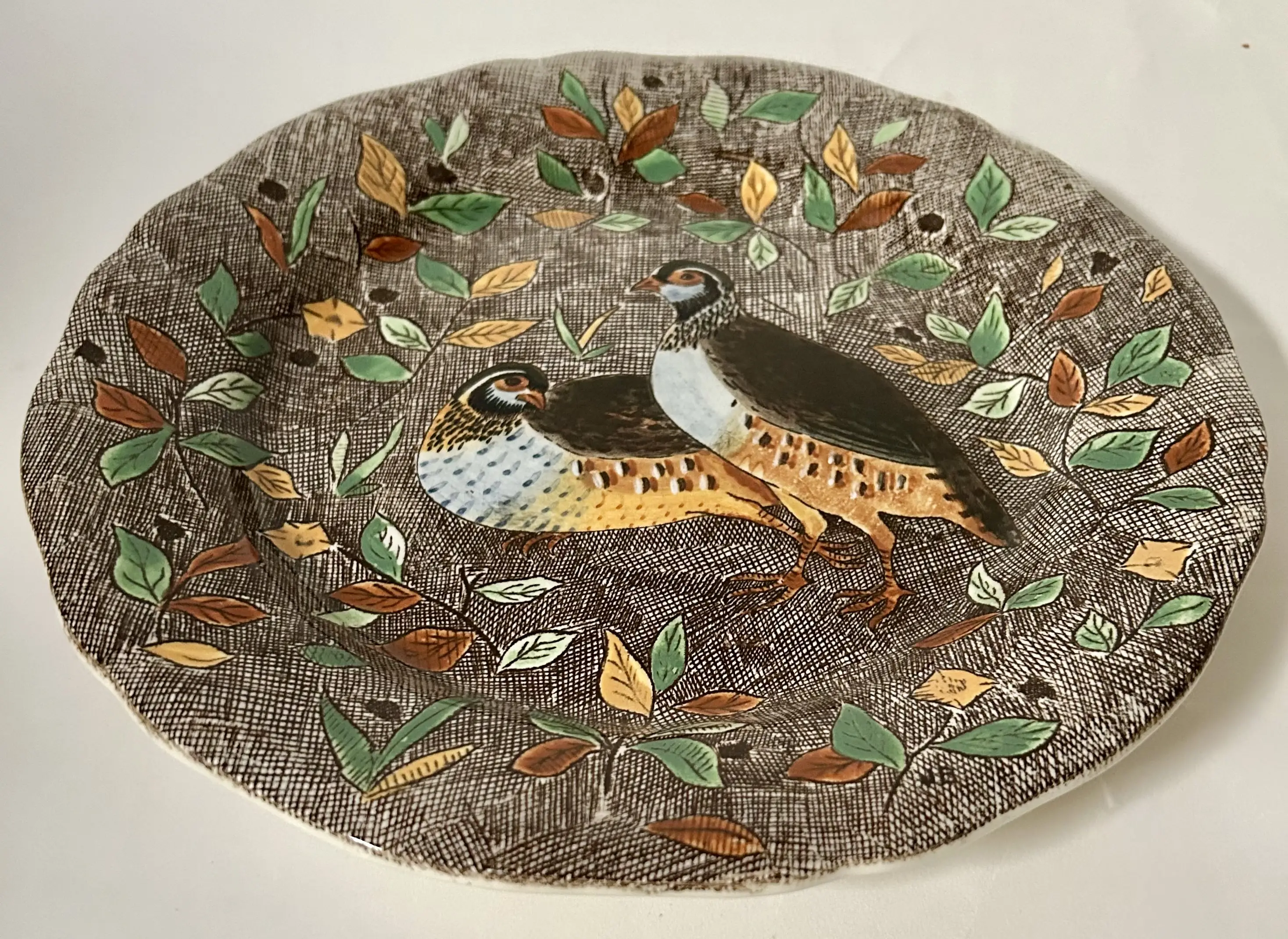 Gien French Faience Quails Plate 4 Gien French Faience Quails Plate