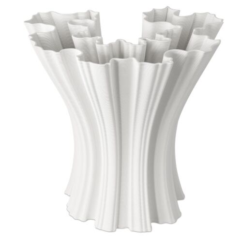 Godet Porcelain Vase, White 1 Godet Porcelain Vase, White