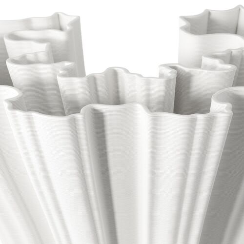 Godet Porcelain Vase, White 2 Godet Porcelain Vase, White