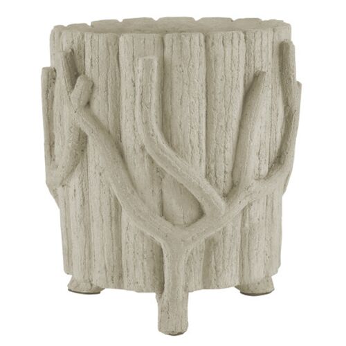 Medium Faux Bois Outdoor Concrete Planter, Gray