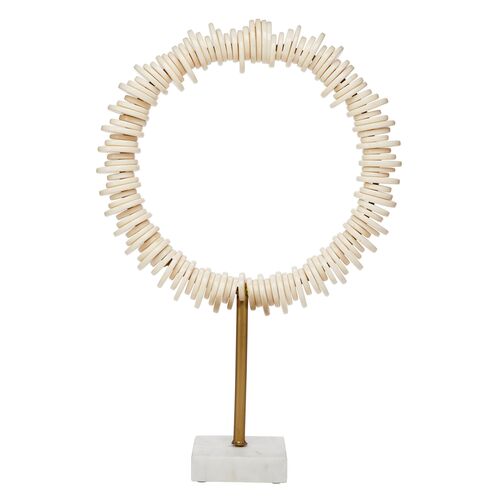 S/2 Arena Sculpture, Cream/Brass/White 2 S/2 Arena Sculpture, Cream/Brass/White