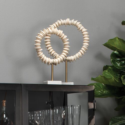 S/2 Arena Sculpture, Cream/Brass/White 3 S/2 Arena Sculpture, Cream/Brass/White
