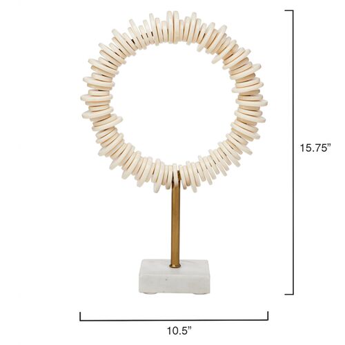 S/2 Arena Sculpture, Cream/Brass/White 5 S/2 Arena Sculpture, Cream/Brass/White