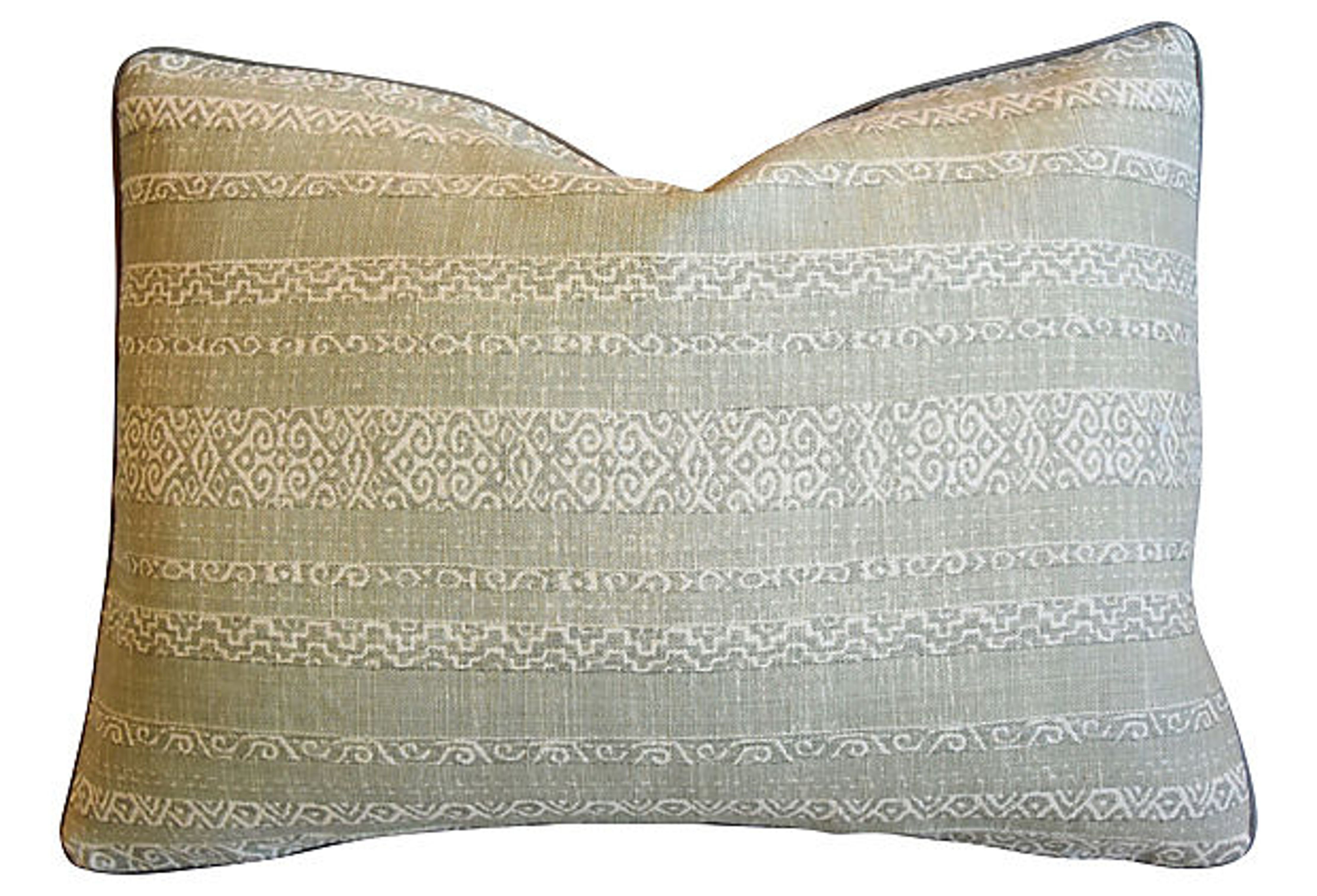 Green & Cream Kerry Joyce Striped Pillow 3 Green & Cream Kerry Joyce Striped Pillow