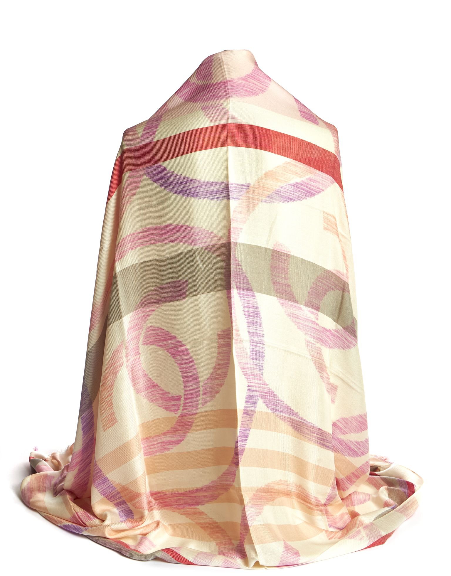 Chanel New Cashmere Cream Logo Shawl