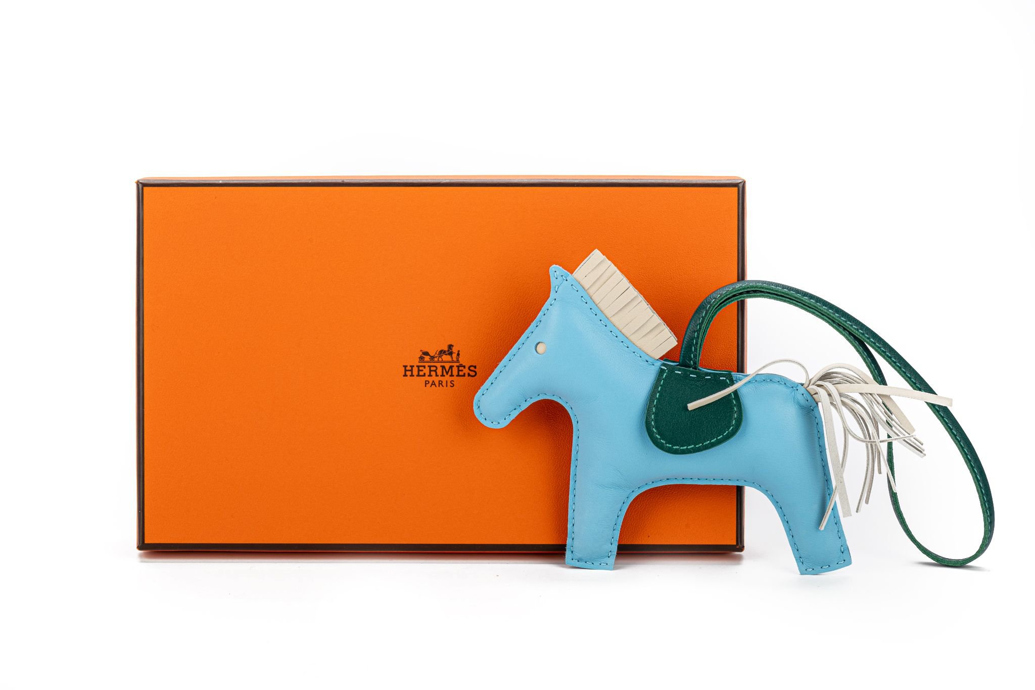 Hermes Grigri MM Rodeo Bag Charm Celeste 1 Hermes Grigri MM Rodeo Bag Charm Celeste