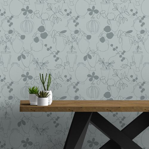 Susan Hable, Flower Vases Wallpaper, Ocean Sand 2 Susan Hable, Flower Vases Wallpaper, Ocean Sand