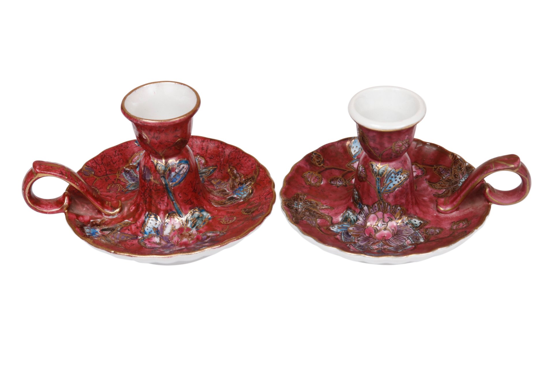 Ceramic Chamberstick Candle Holders 2 Ceramic Chamberstick Candle Holders