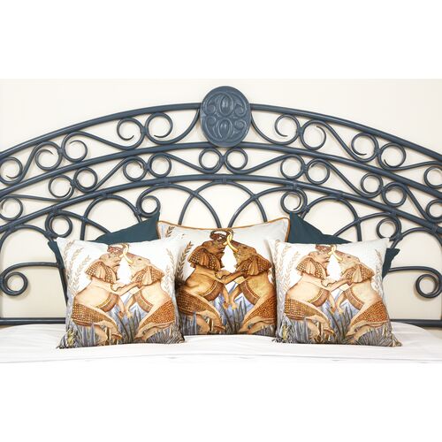Dancing Elephants 24x24 Pillow, Gray/Blue Velvet 5 Dancing Elephants 24x24 Pillow, Gray/Blue Velvet