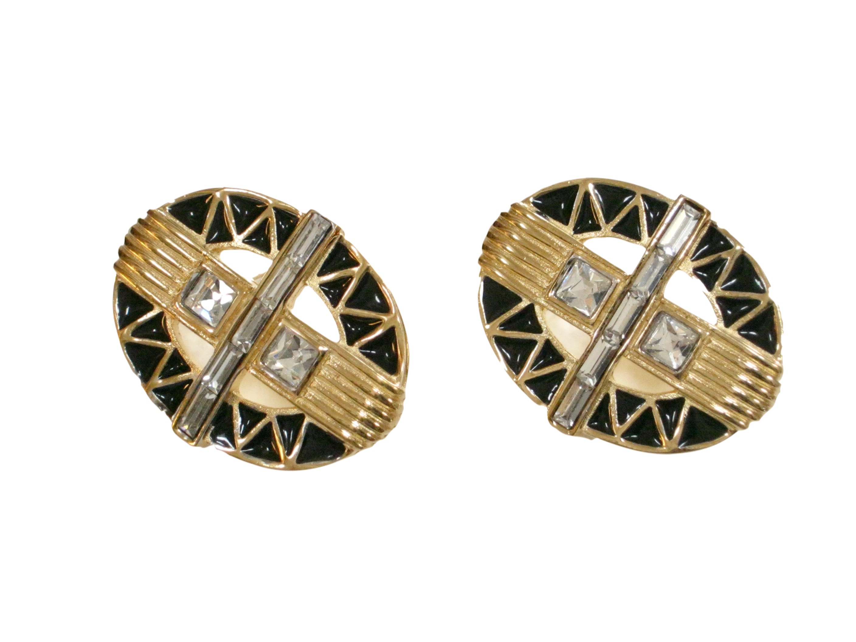 Givenchy Deco Crystal Enamel Earrings 1 Givenchy Deco Crystal Enamel Earrings