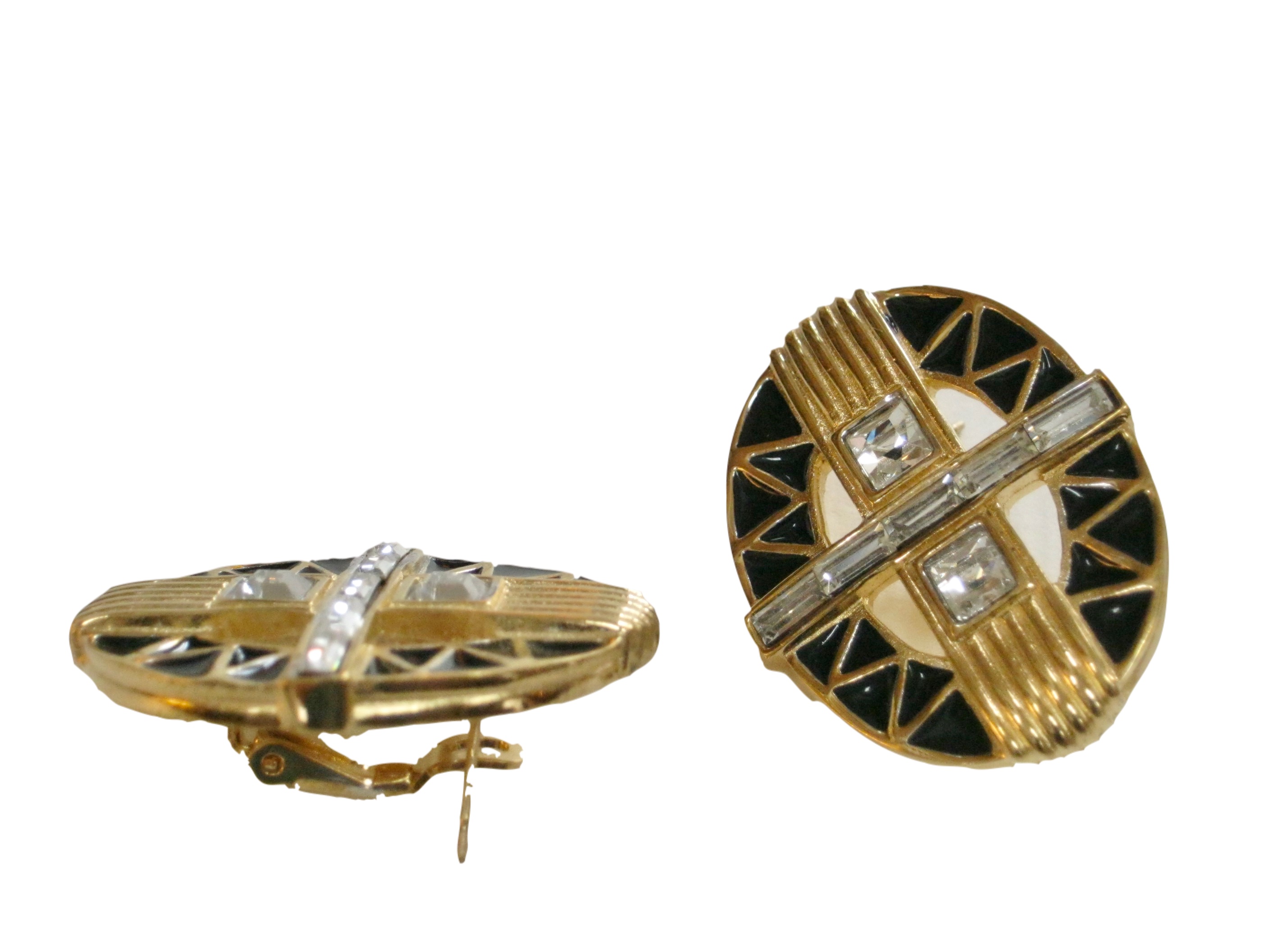 Givenchy Deco Crystal Enamel Earrings 2 Givenchy Deco Crystal Enamel Earrings
