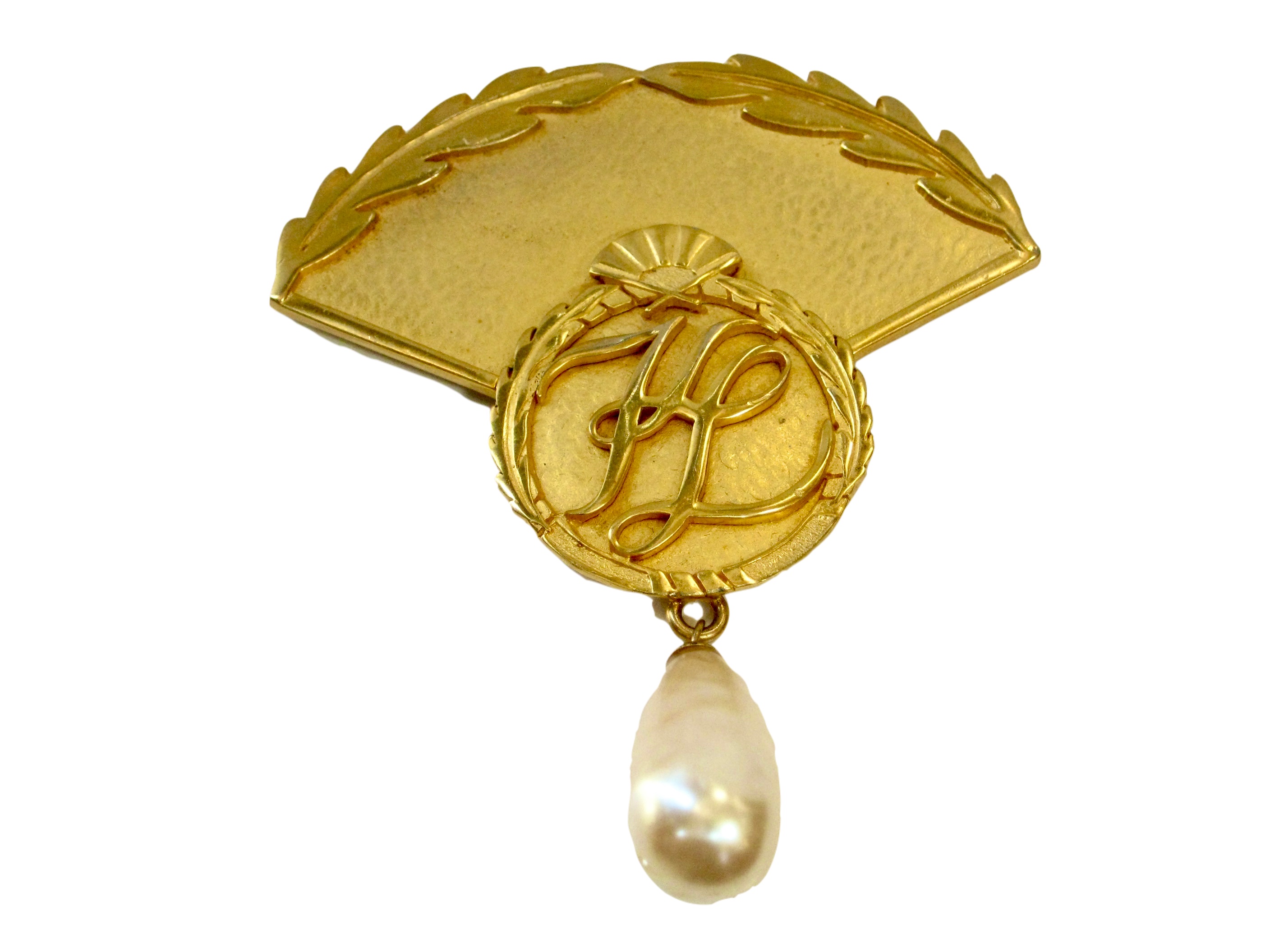 Karl Lagerfeld Baroque Pearl Fan Brooch