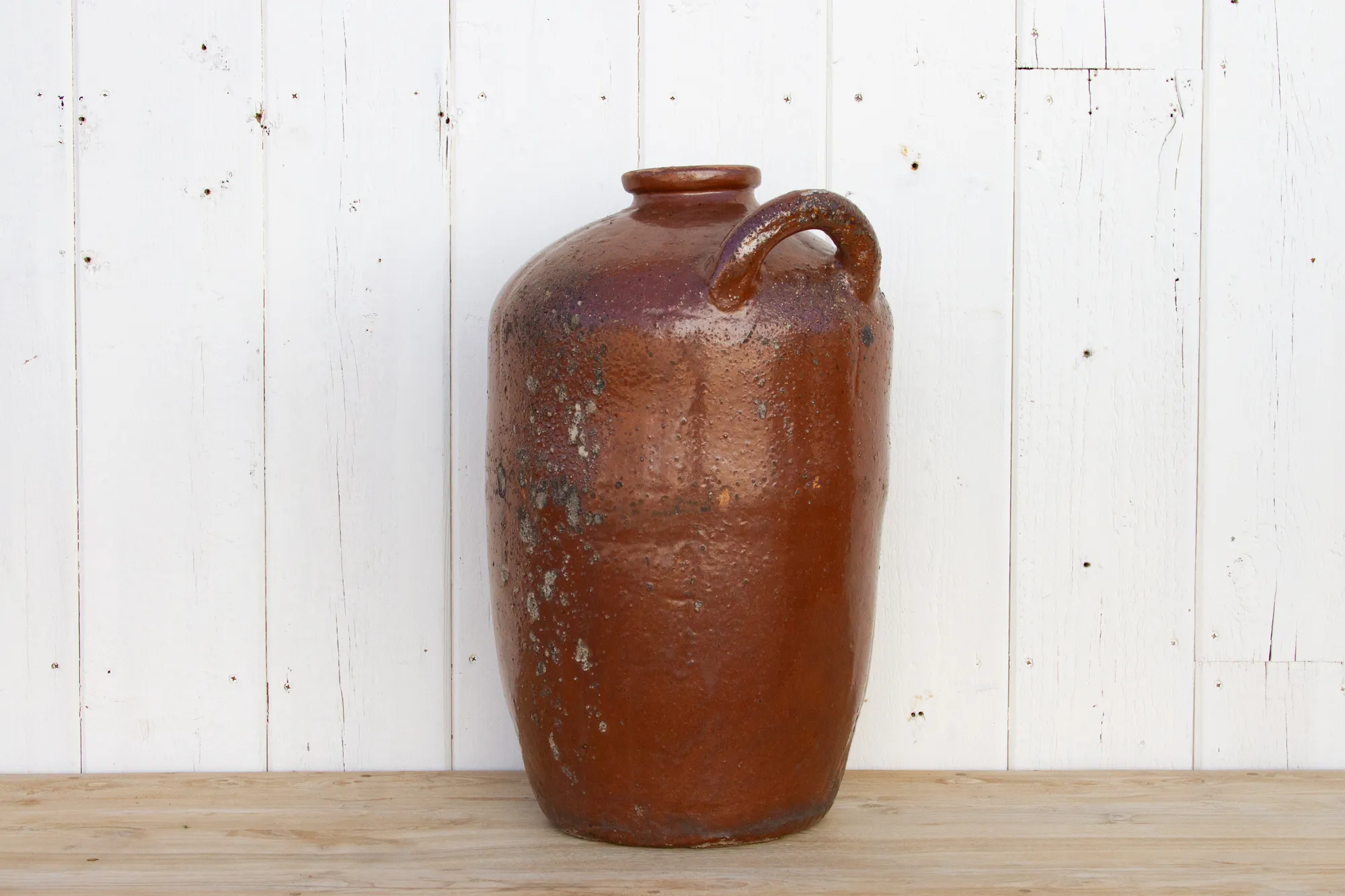 Large Glazed Terracotta Spanish Jug 3 Large Glazed Terracotta Spanish Jug