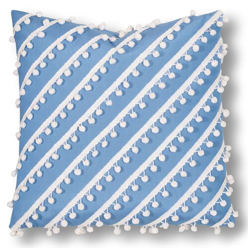 Maddie 20x20 Outdoor Pillow, Blue/White 1 Maddie 20x20 Outdoor Pillow, Blue/White