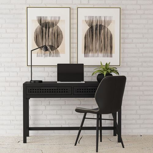 Lazuli 2-Drawer Desk, Black 2 Lazuli 2-Drawer Desk, Black