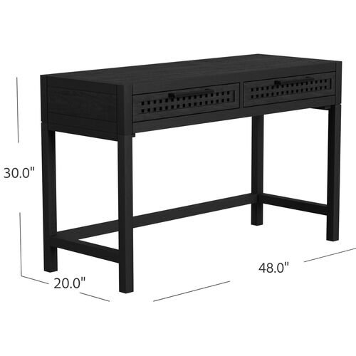 Lazuli 2-Drawer Desk, Black 6 Lazuli 2-Drawer Desk, Black