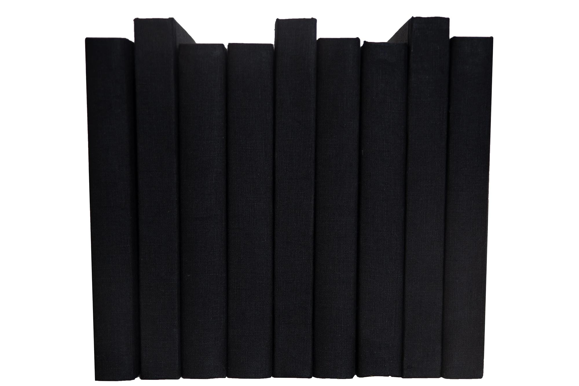 Decorative Oversized Linen Wrapped Books By The Foot, Onyx 1 Decorative Oversized Linen Wrapped Books By The Foot, Onyx