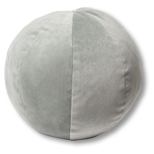Emma 11x11 Ball Pillow, Mineral Velvet 1 Emma 11x11 Ball Pillow, Mineral Velvet