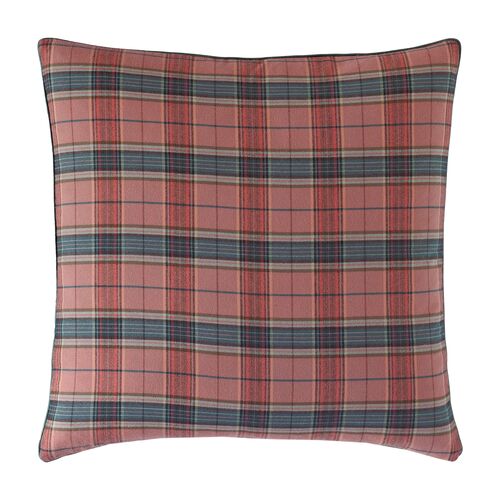 Carrie Plaid Pillow, Red/Charcoal 1 Carrie Plaid Pillow, Red/Charcoal