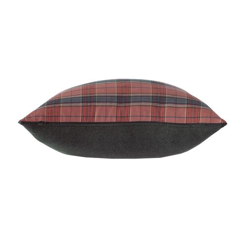 Carrie Plaid Pillow, Red/Charcoal 3 Carrie Plaid Pillow, Red/Charcoal