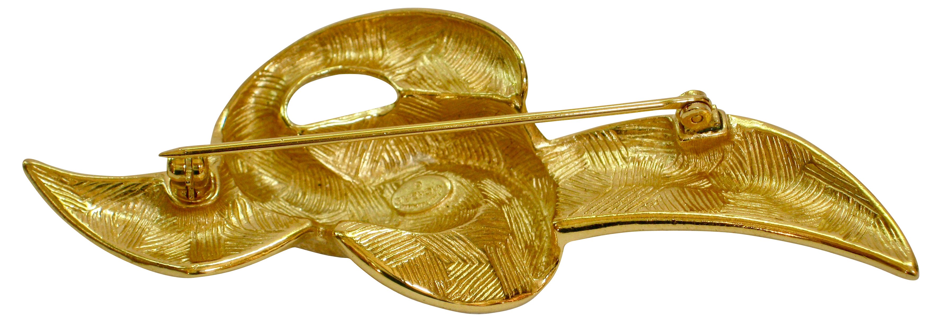 Givenchy Black Enamel & Gold Brooch 4 Givenchy Black Enamel & Gold Brooch