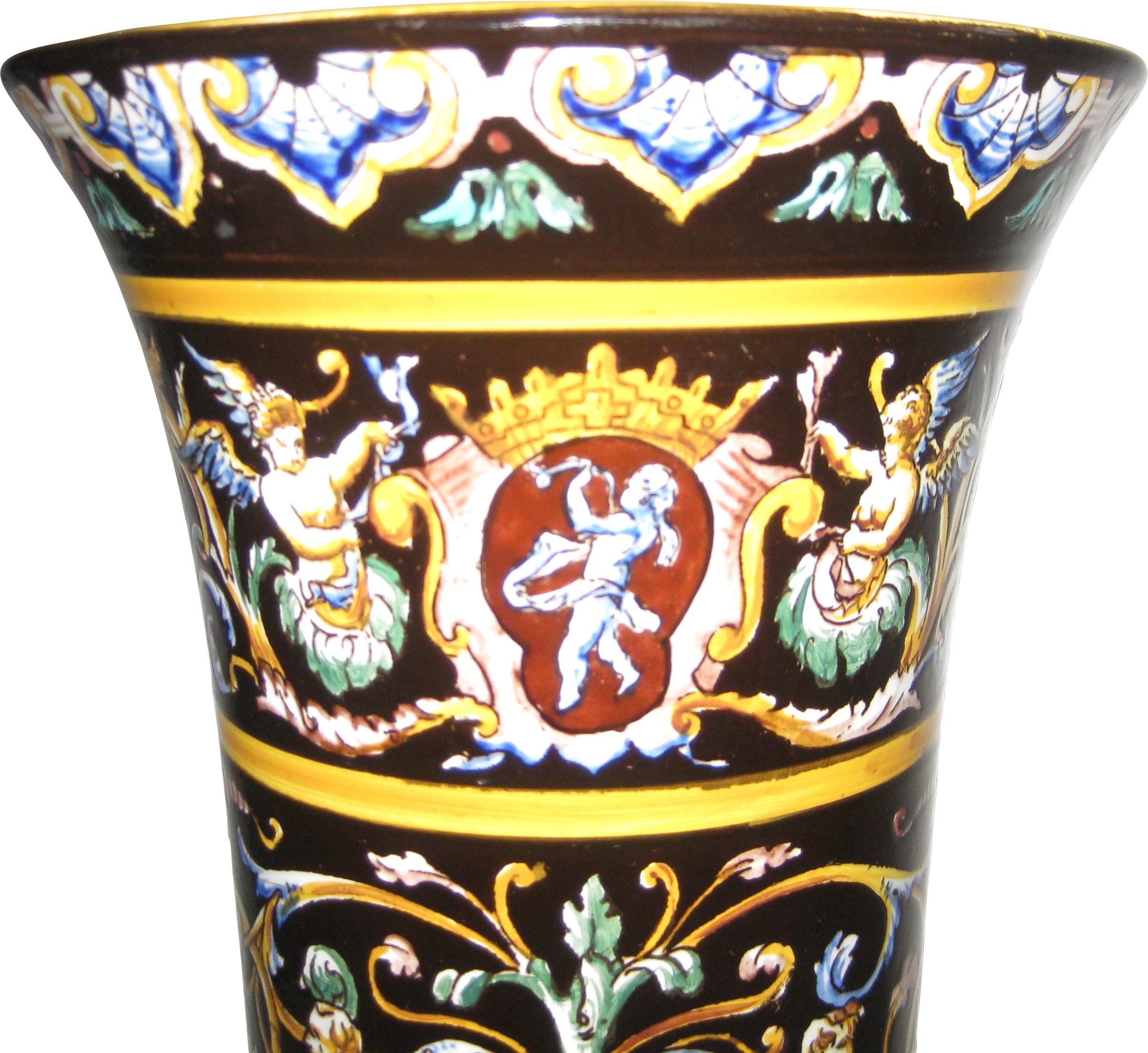 Antique Gien French Faience Vase 1 Antique Gien French Faience Vase