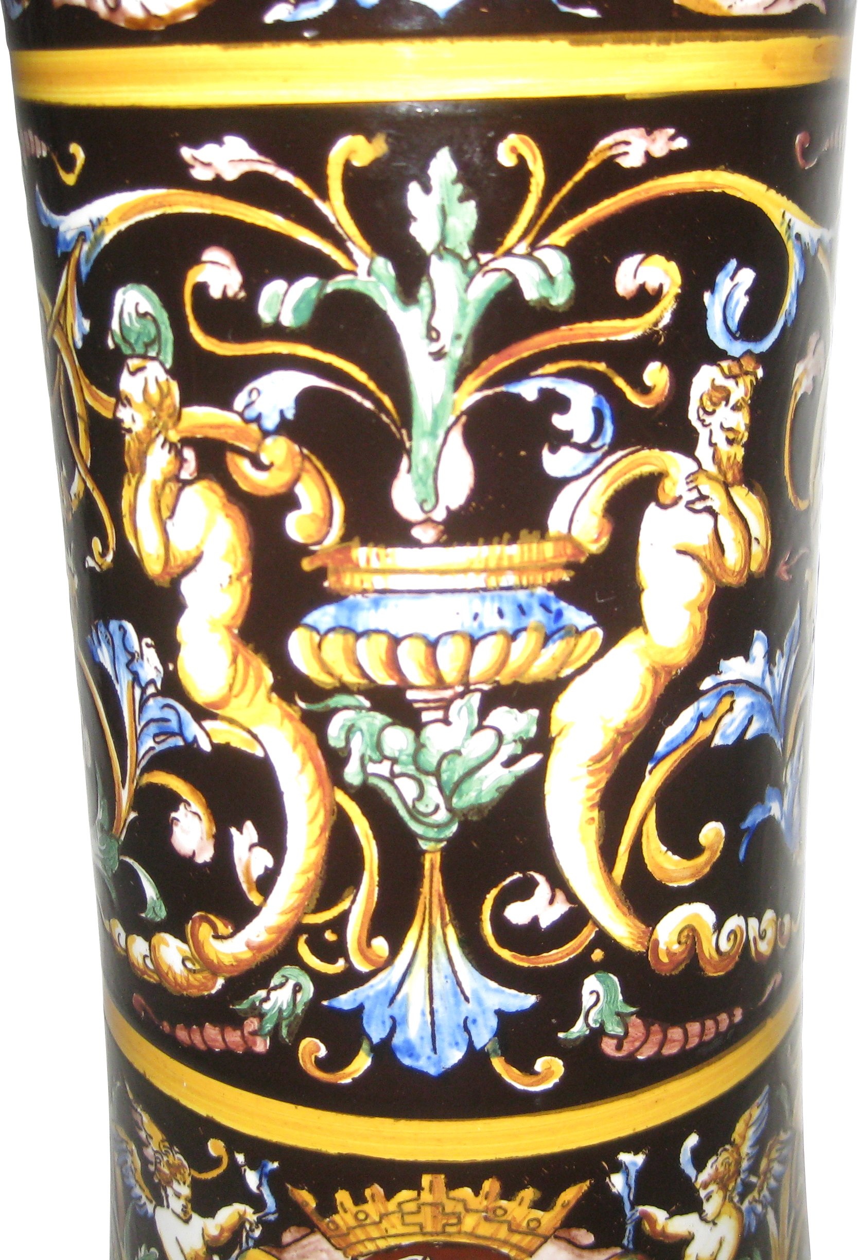 Antique Gien French Faience Vase 3 Antique Gien French Faience Vase