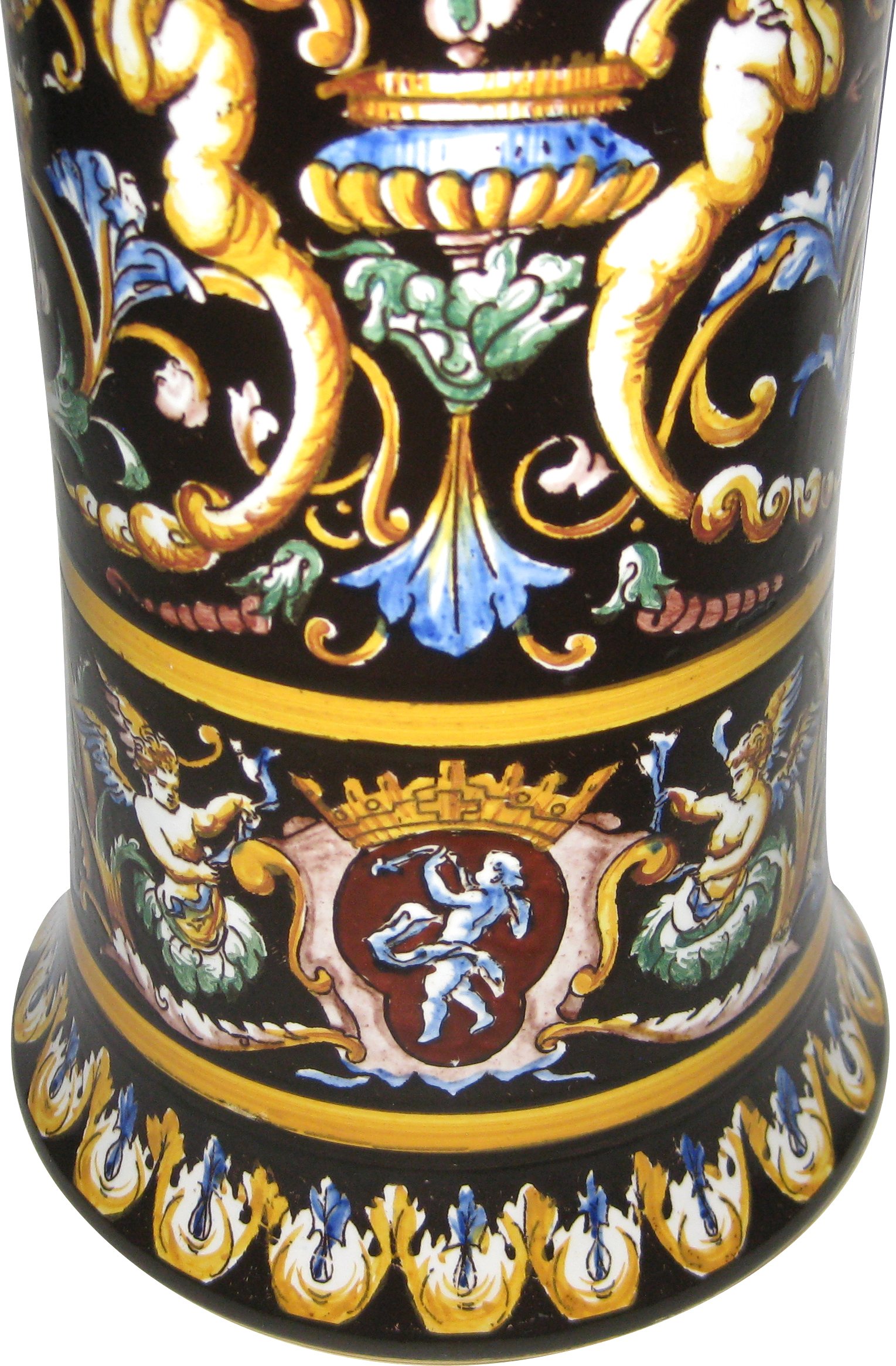 Antique Gien French Faience Vase 4 Antique Gien French Faience Vase