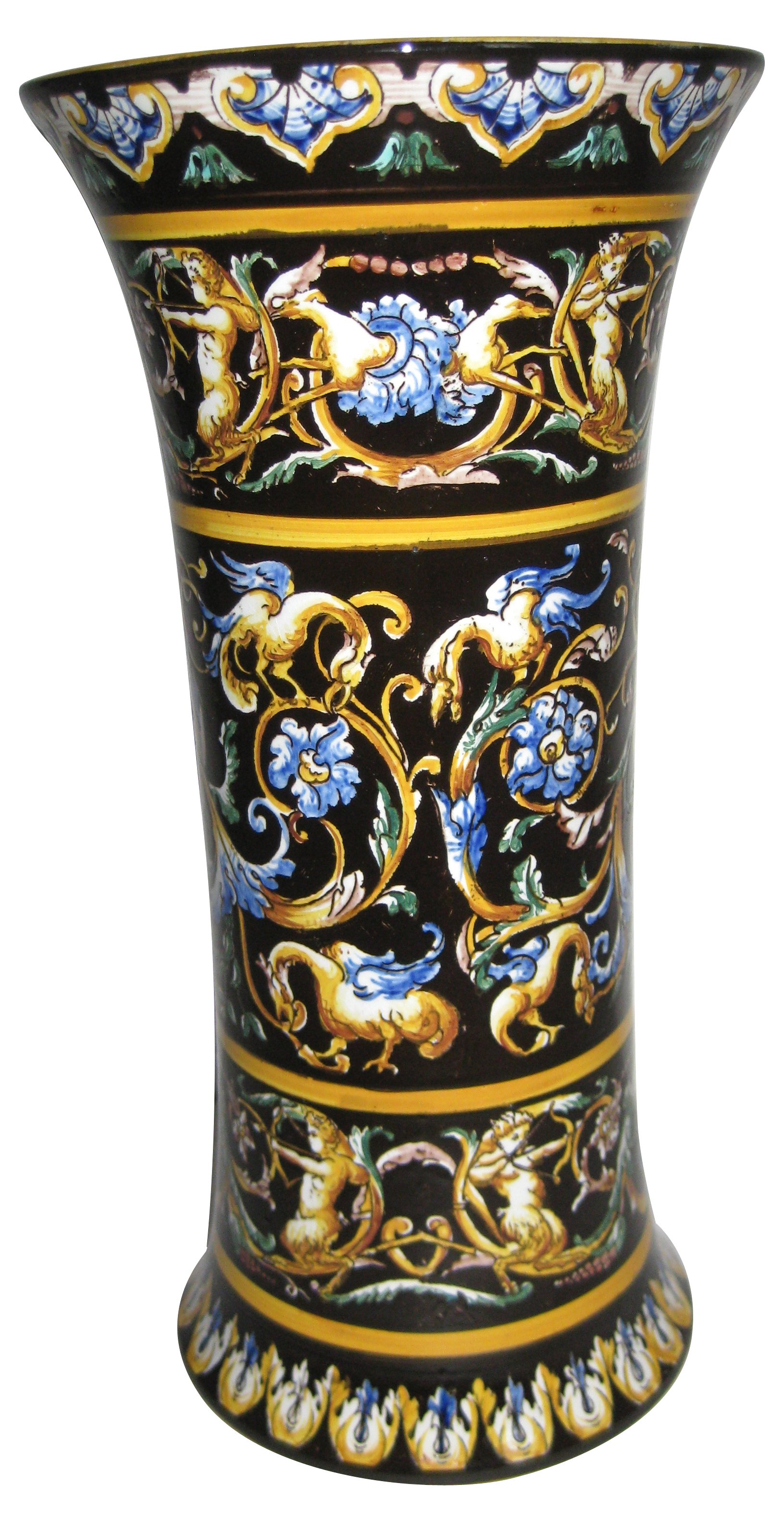 Antique Gien French Faience Vase 5 Antique Gien French Faience Vase