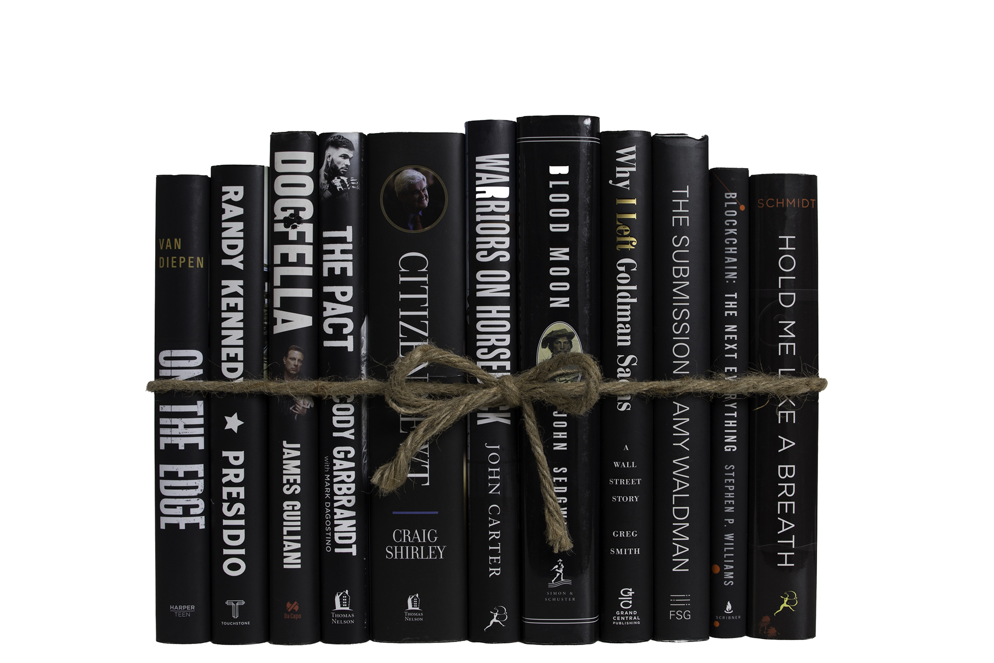 1-Foot Decorative Book Bundle, Black Tie