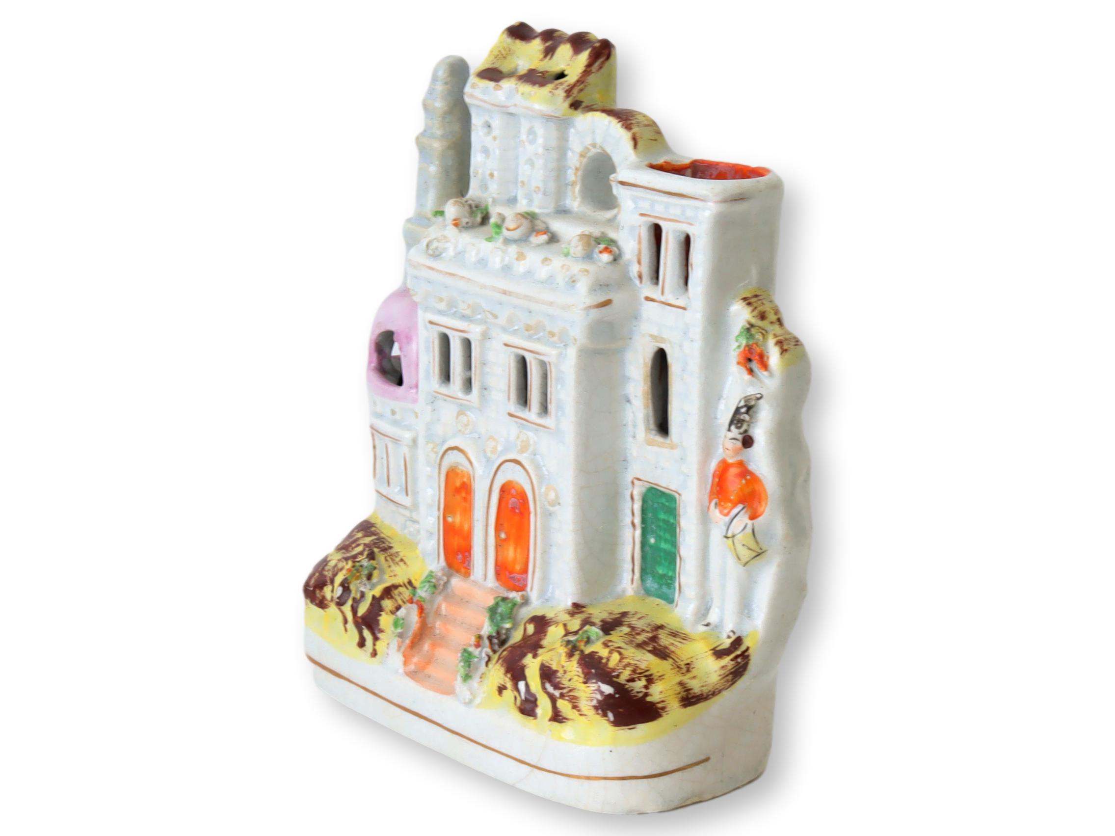Antique Staffordshire Castle w/Drummer 3 Antique Staffordshire Castle w/Drummer