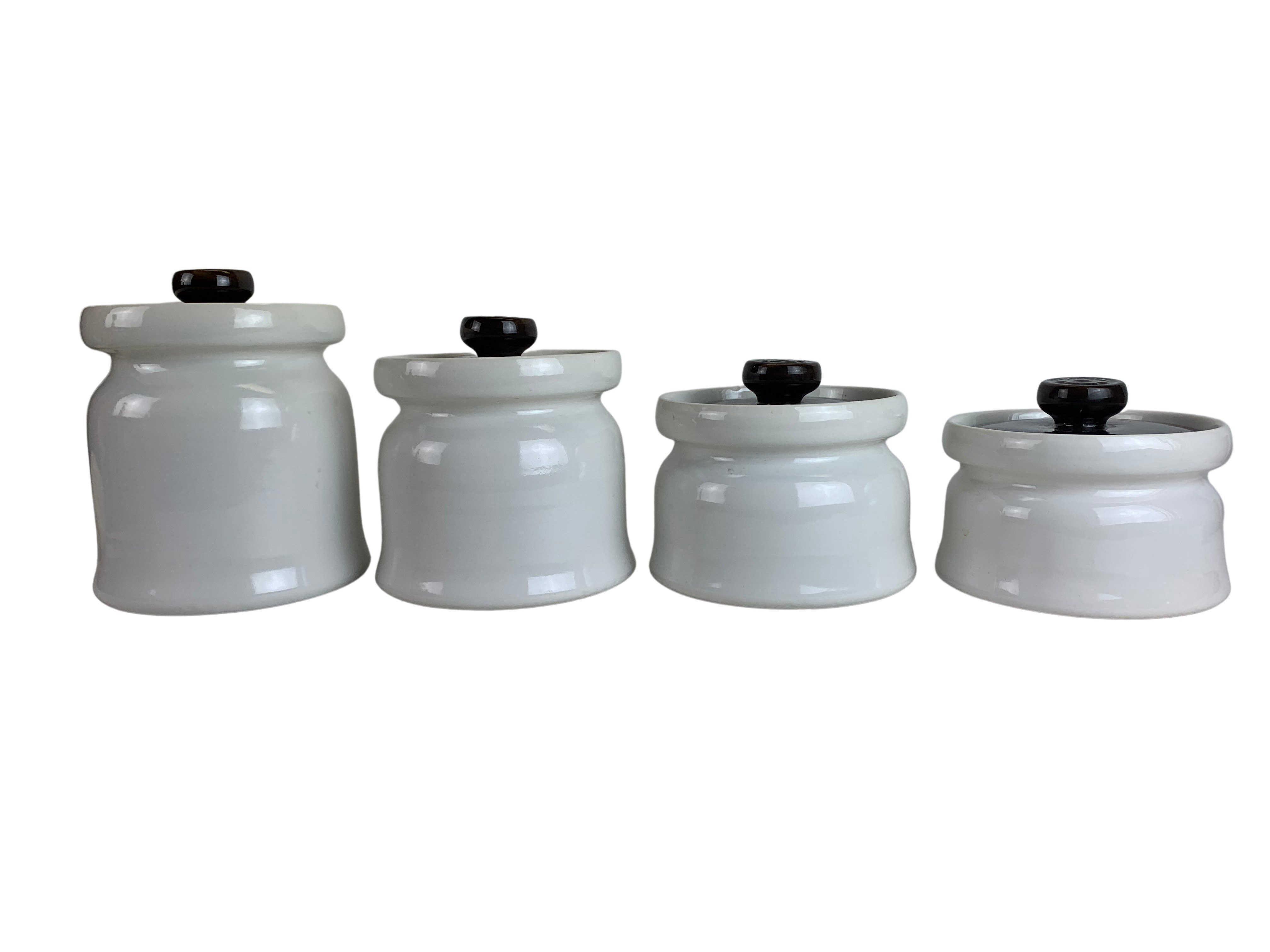 1960s Midcentury Ceramic Canisters, S/4 1 1960s Midcentury Ceramic Canisters, S/4