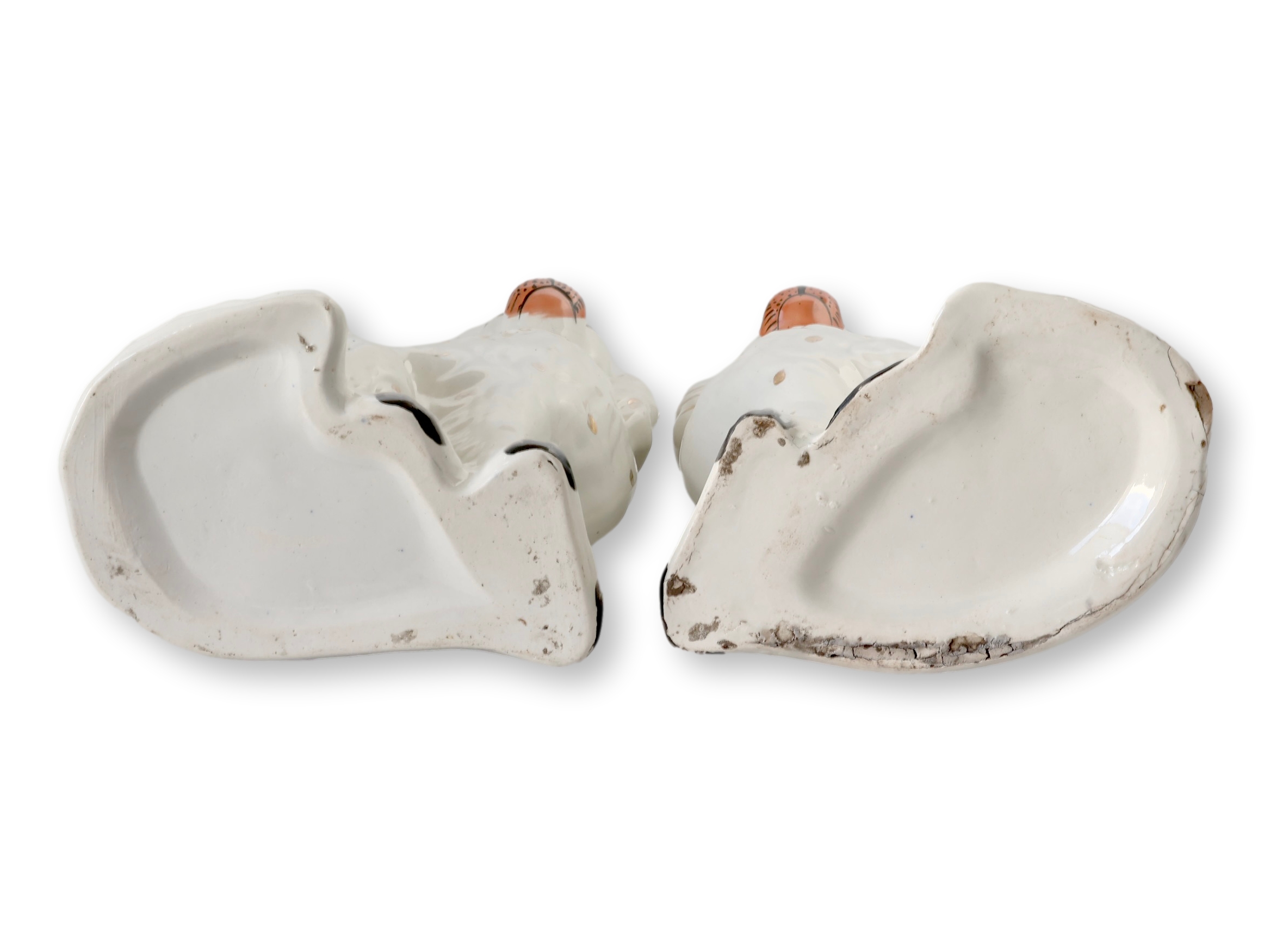 Antique Staffordshire Dogs / Spaniels 2 Antique Staffordshire Dogs / Spaniels