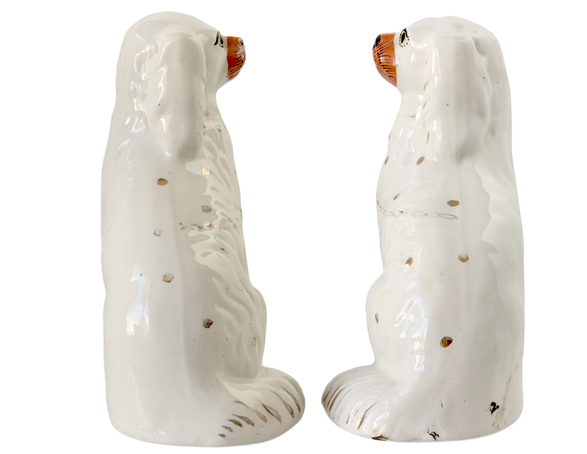 Antique Staffordshire Dogs / Spaniels 3 Antique Staffordshire Dogs / Spaniels